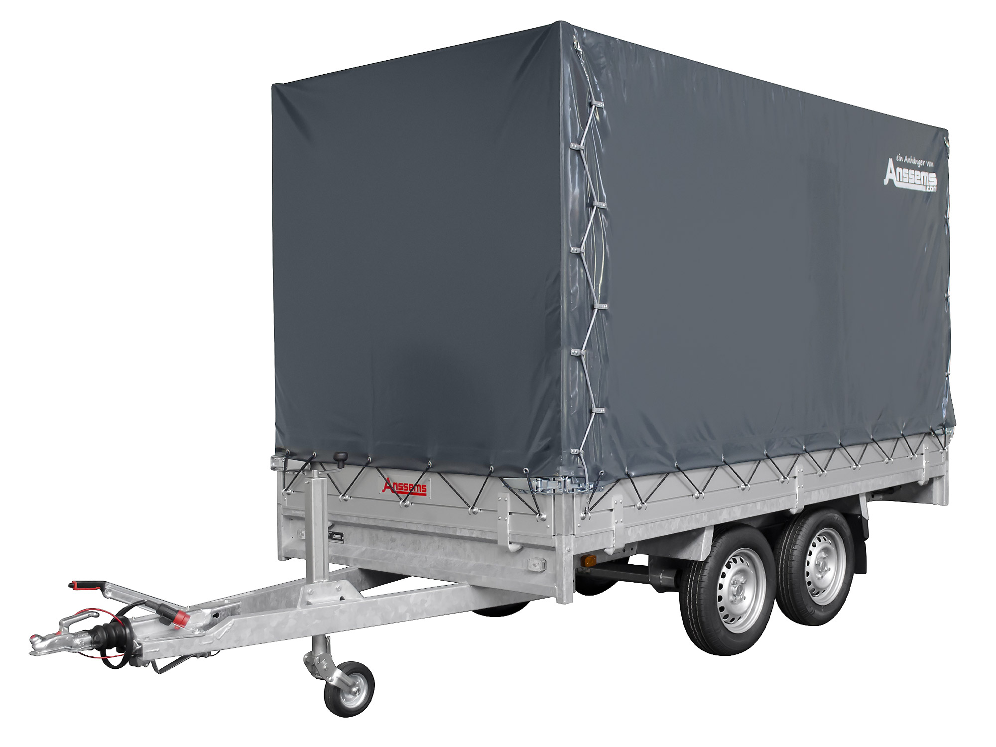 Anssems PKW Anhänger Hochlader Alu 3000 kg, Ladefläche 3,25 x 1,78 m mit Aktionsplane 1,80m