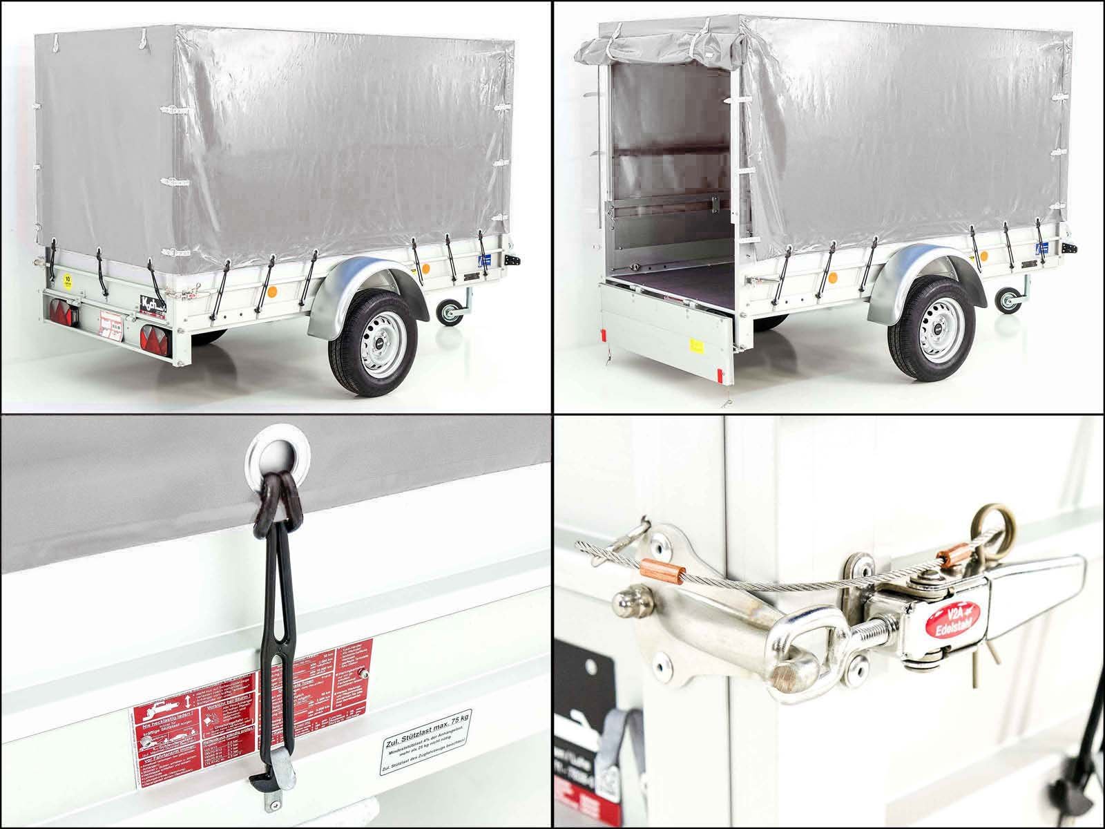 27mitplane-4.jpg Anhänger | Abmessungen 125 x 250 cm | 750 kg | mit Plane | Neufahrzeug – Image 1